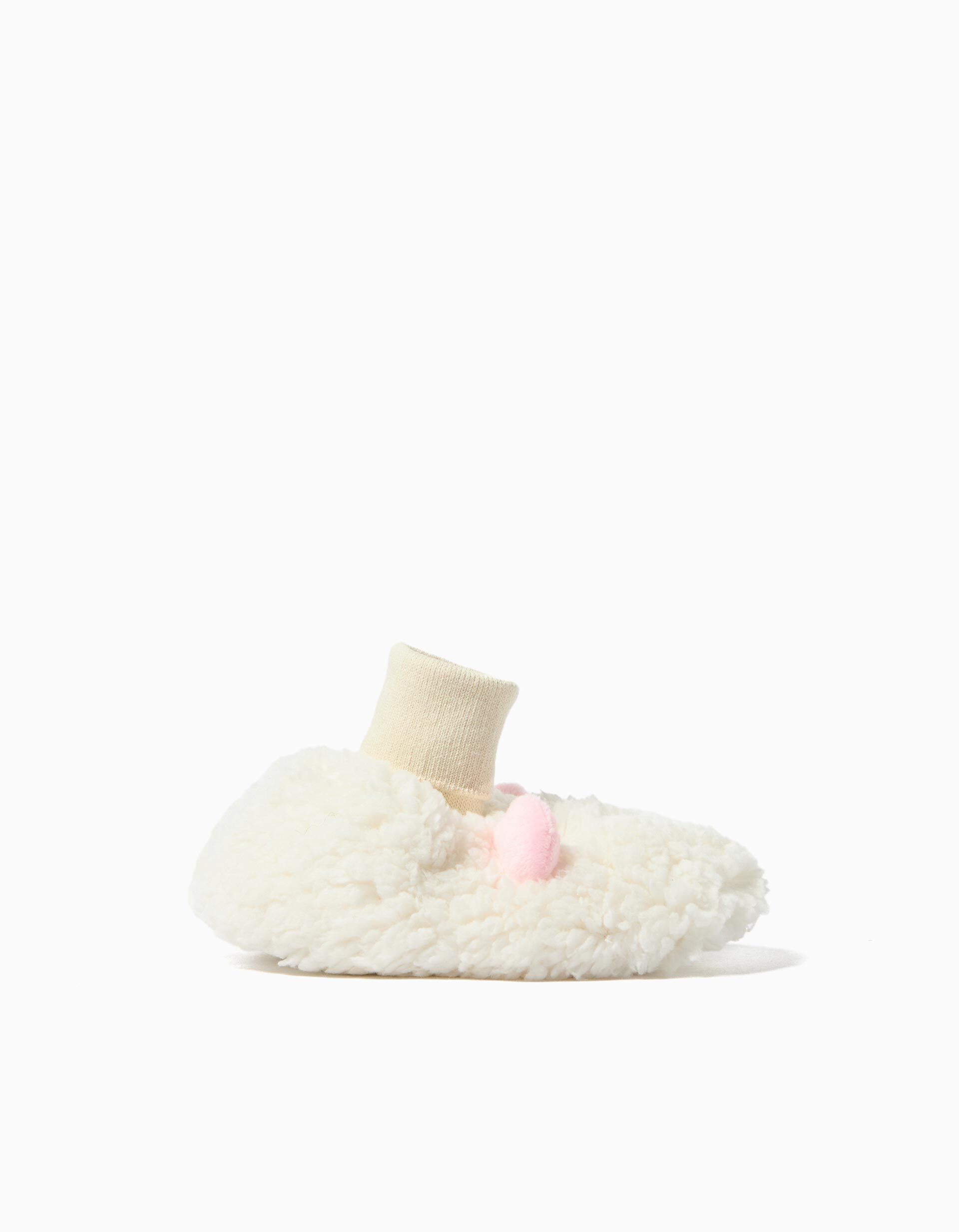 Comprar Online Chinelos com Meia, Menina, Branco