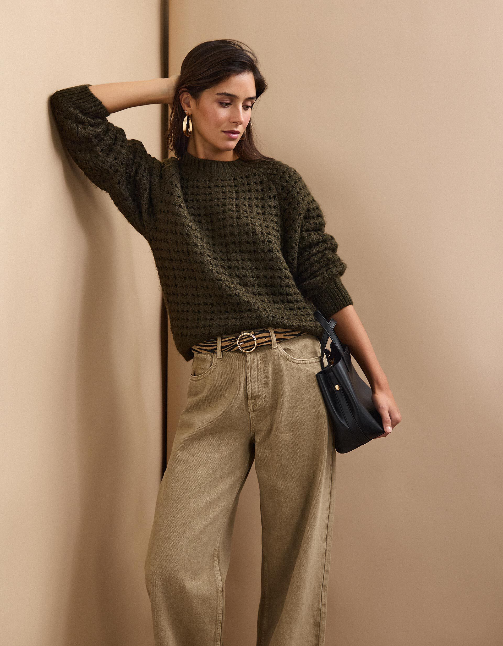 Comprar Online Camisola de Malha, Mulher, Verde Escuro