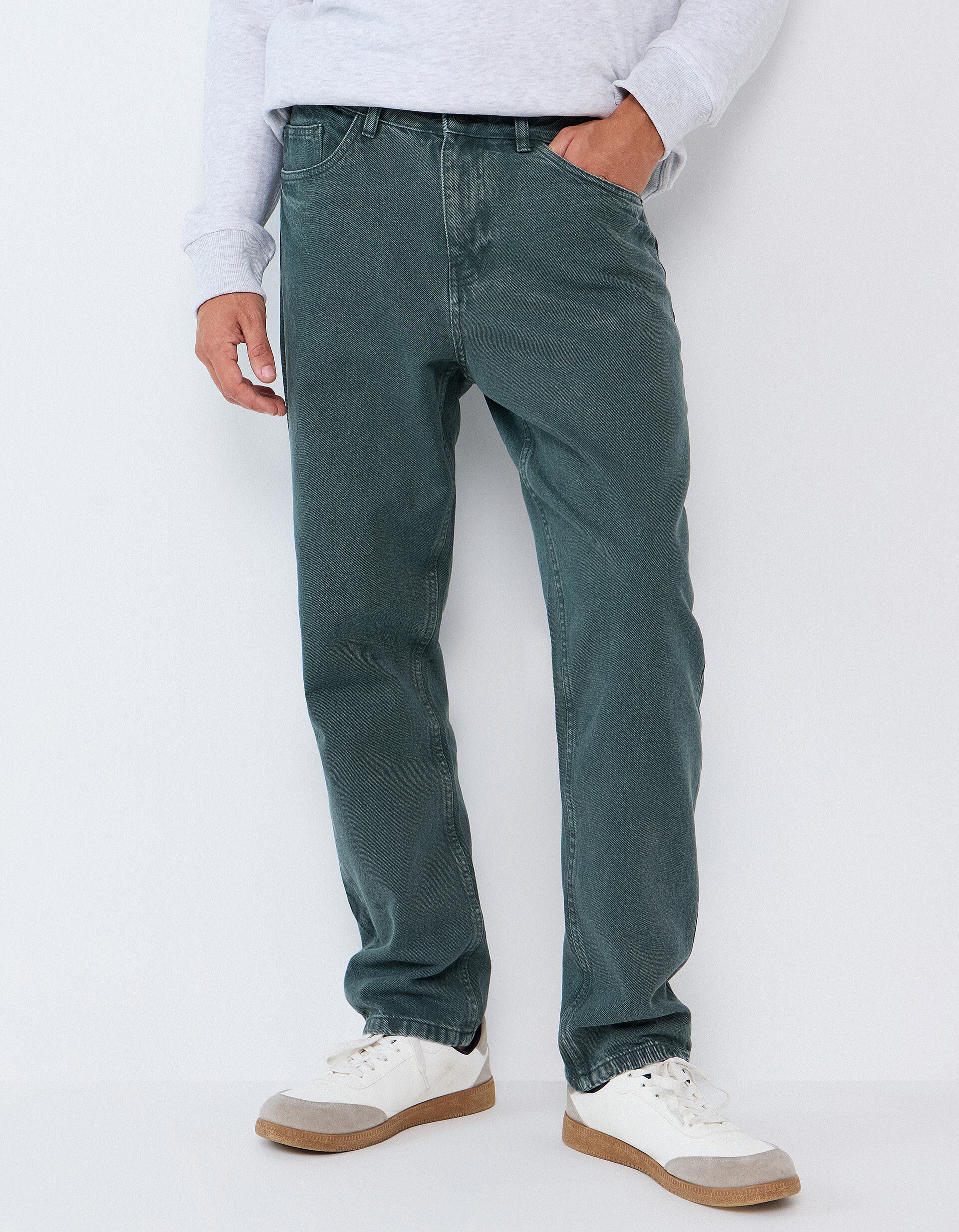 Comprar Online Cal&ccedil;as de Ganga Relaxed Fit, Homem, Verde Escuro