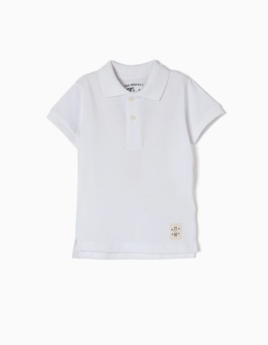 Polo Manga Curta B&aacute;sico Branco