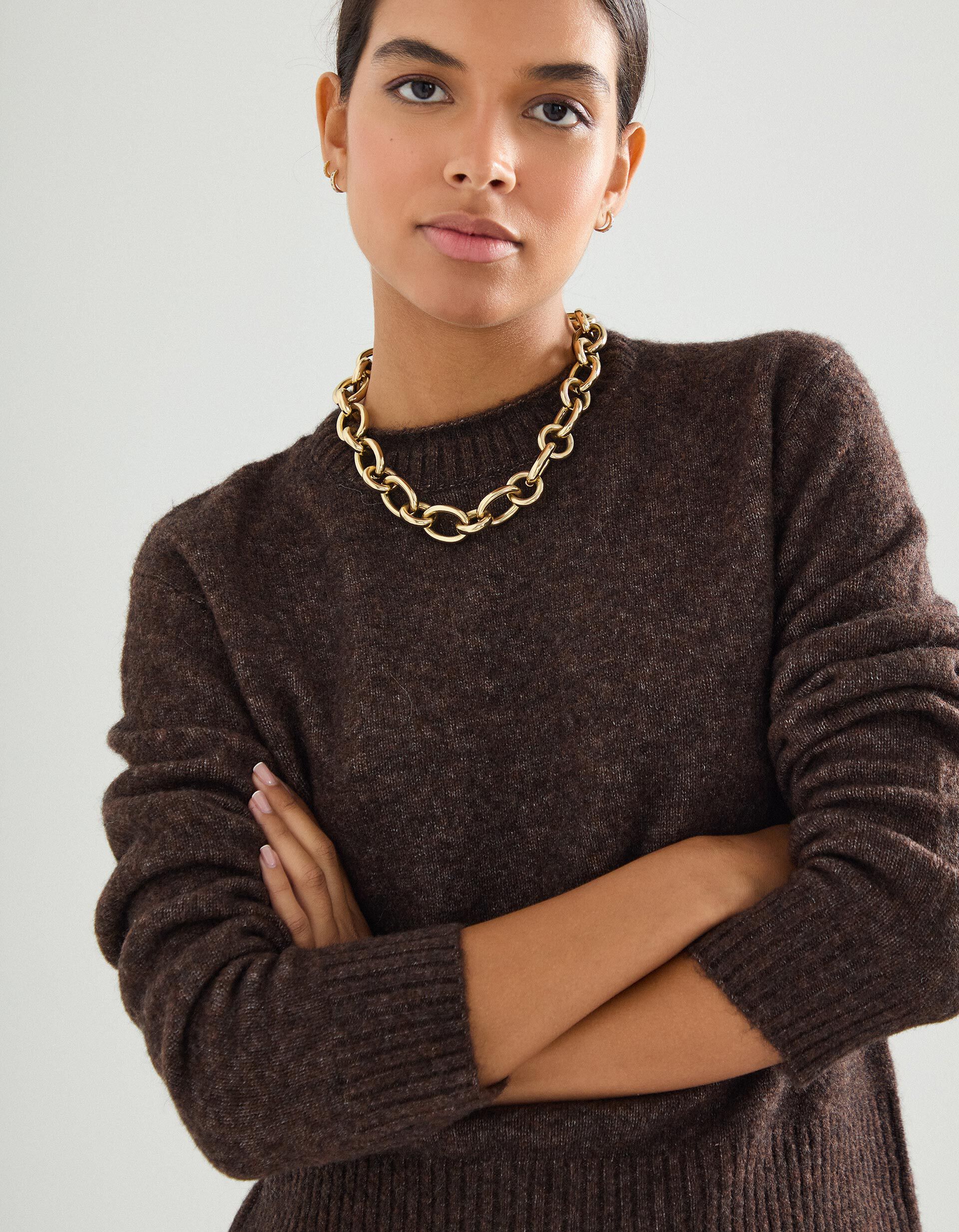 Comprar Online Camisola de Malha, Mulher, Castanho