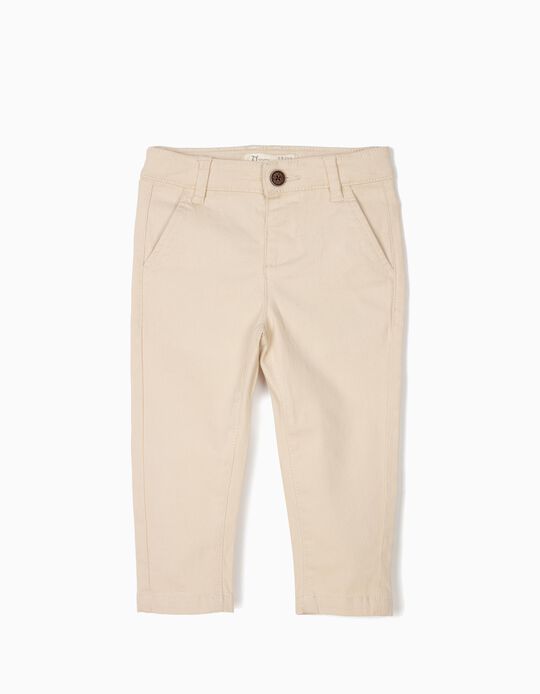 Cal&ccedil;as Chino para Beb&eacute; Menino, Bege