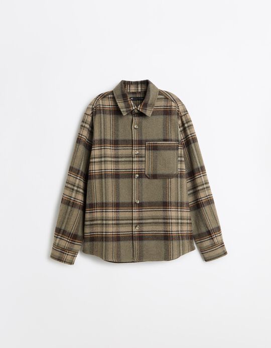 Comprar Online Sobrecamisa Em Xadrez, Homem, Verde Escuro