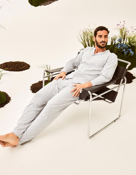 Comprar Online Pijama Jersey, Homem, Cinzento Claro
