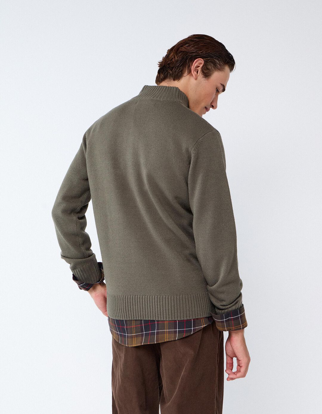 Sweater De Gola Alta, Homem, Verde Escuro