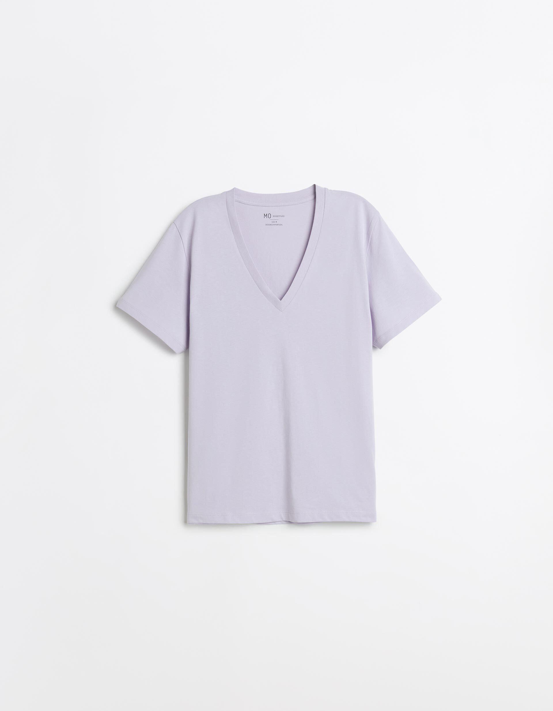 Comprar Online T-shirt Decote em V, Mulher, Roxo Claro