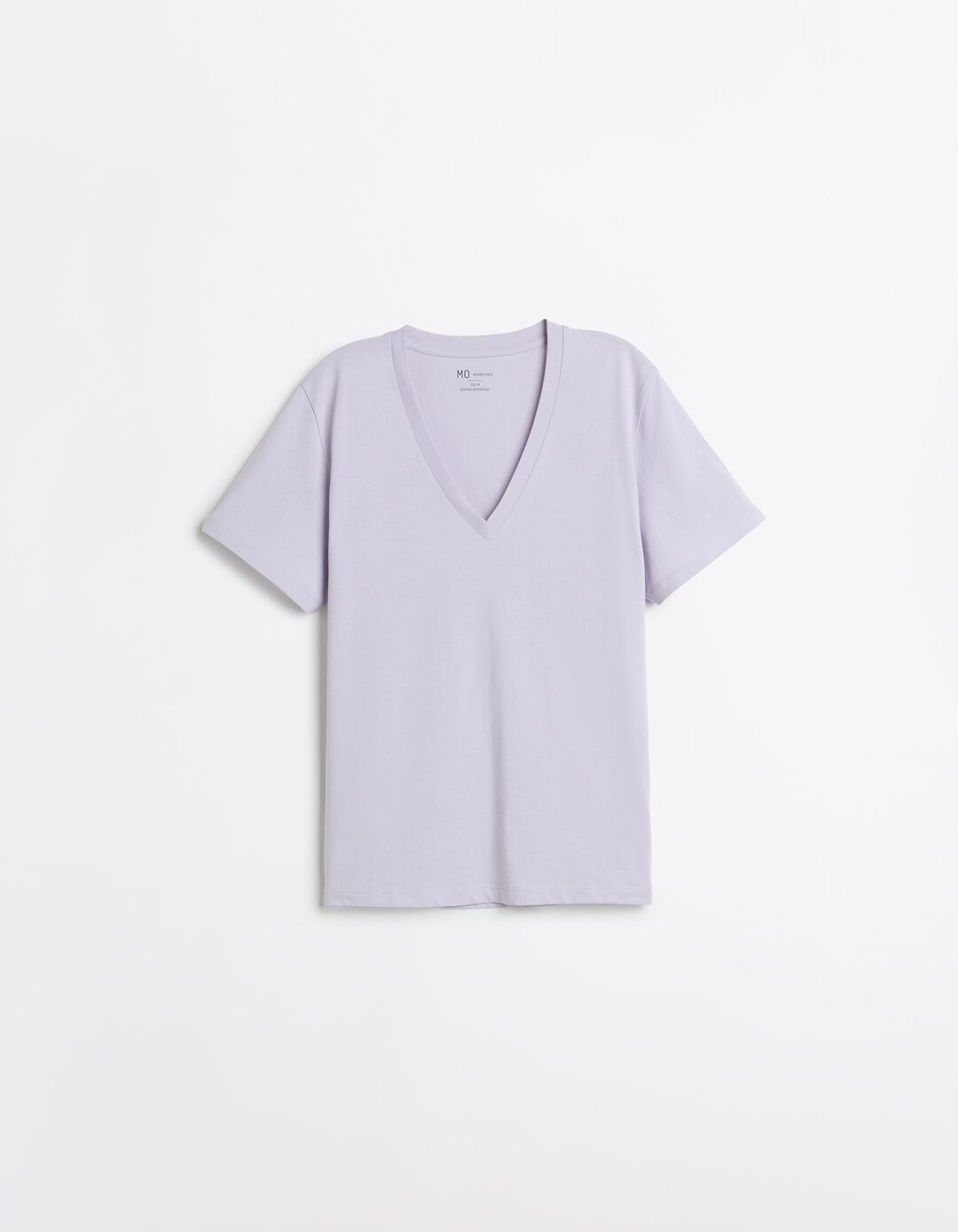T-shirt Decote em V, Mulher, Roxo Claro