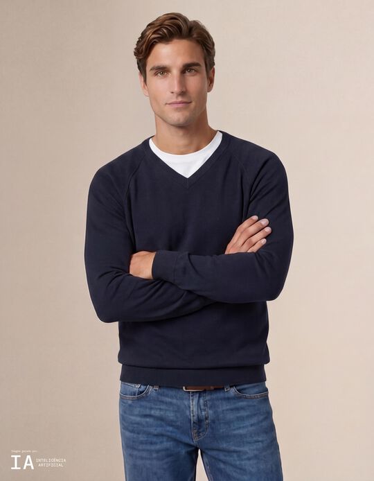 Comprar Online Camisola de Malha, Homem, Azul Escuro