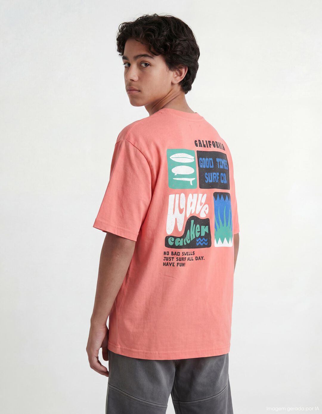 T-shirt Estampada, Menino, Laranja