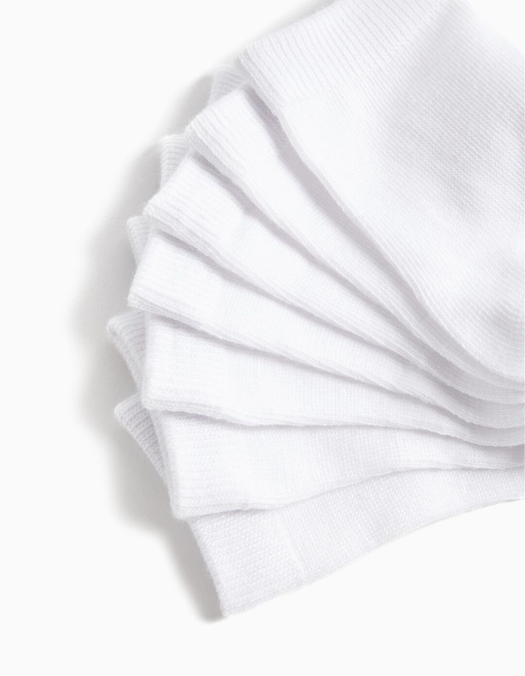7 Pairs of Socks Pack, Baby Girls, White