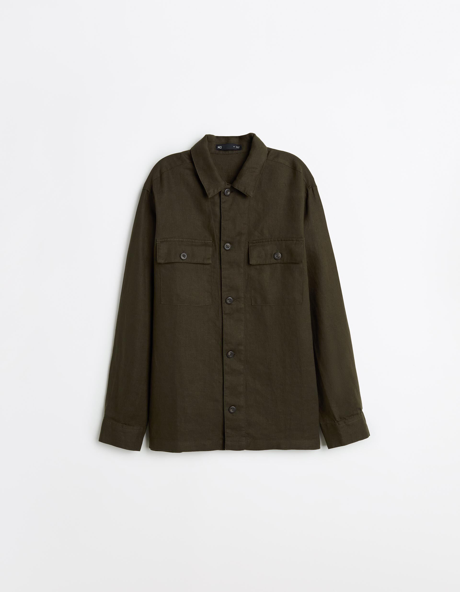 Comprar Online Sobrecamisa de Linho, Homem, Verde Escuro