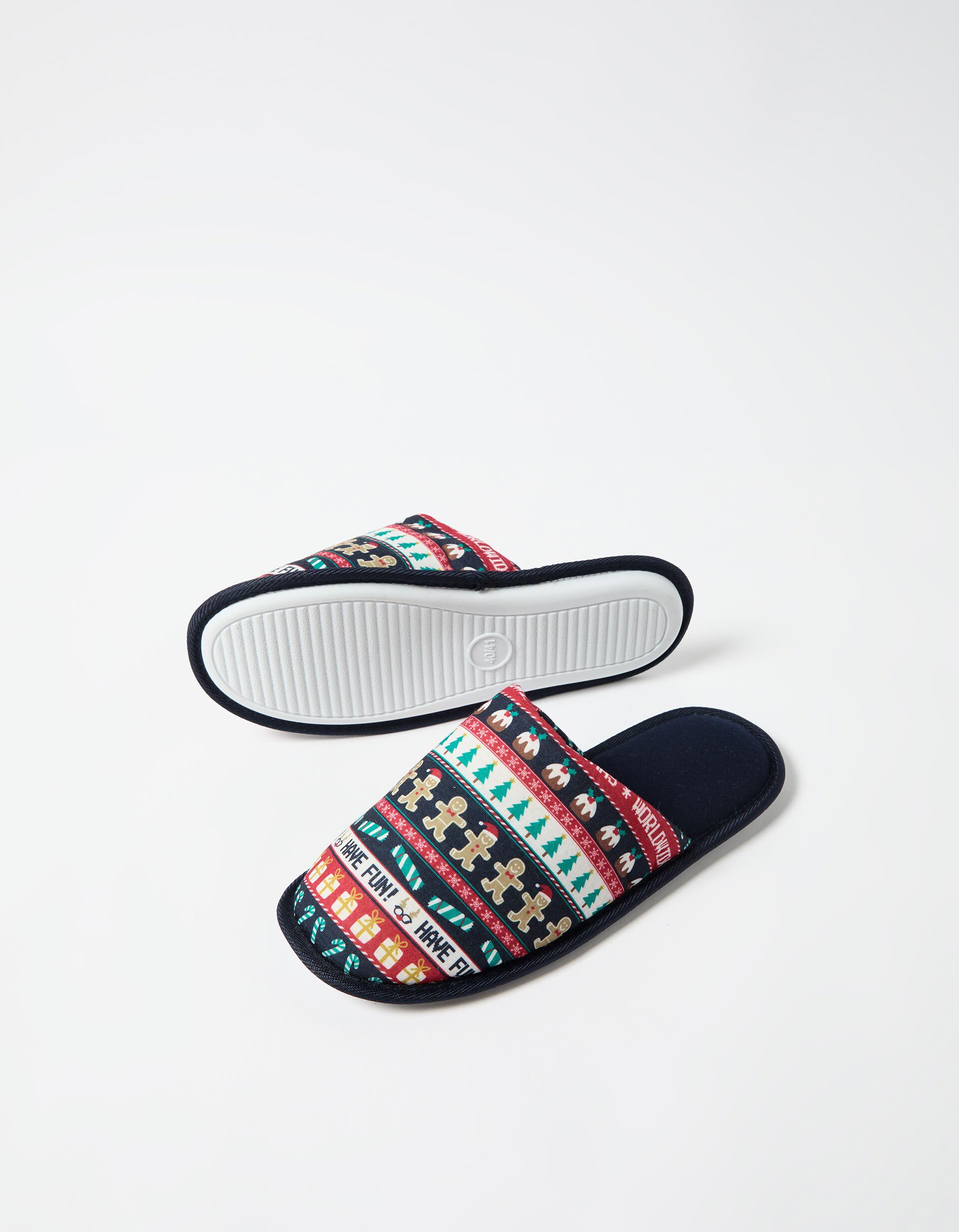 Comprar Online Chinelos de Quarto de Natal, Mulher, Azul Escuro