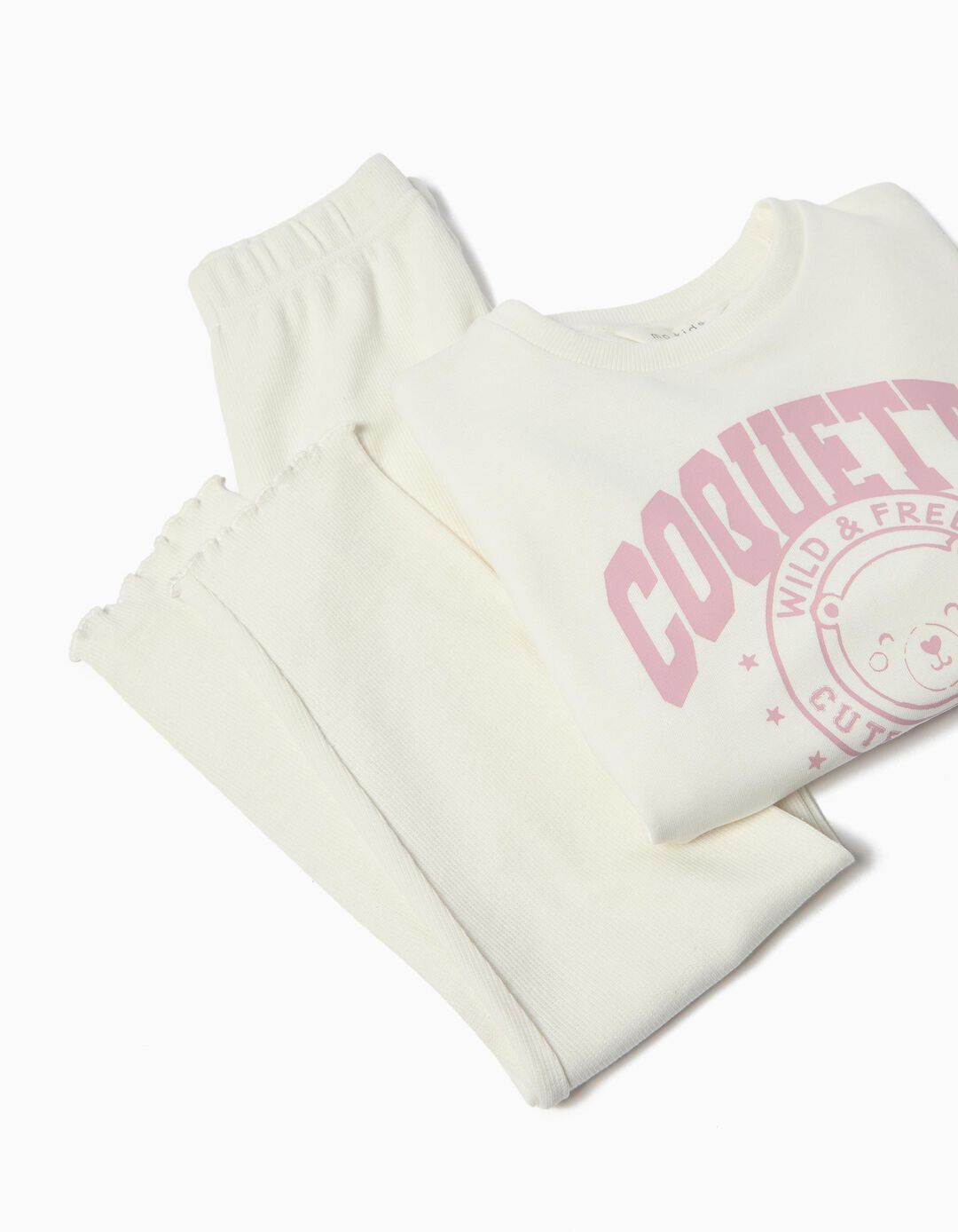 Conjunto Sweatshirt e Leggings, Menina, Branco