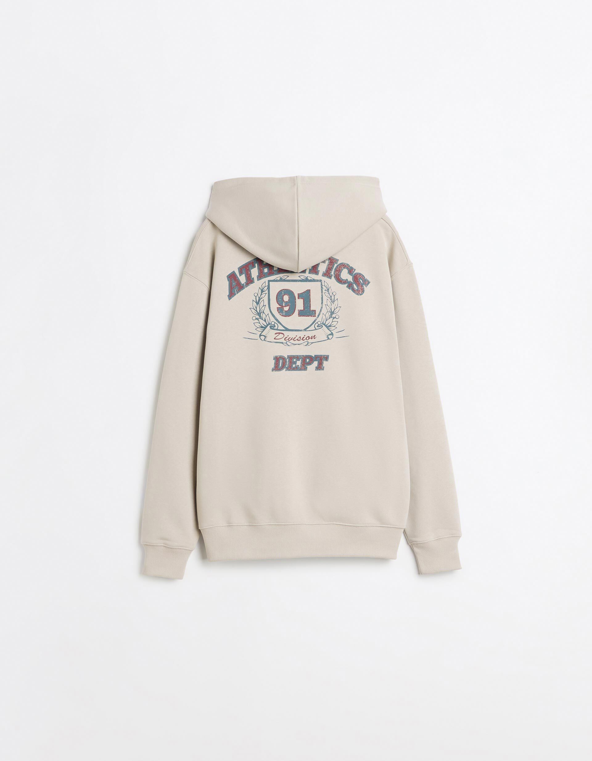 Comprar Online Sweatshirt De Felpa Estampada, Homem, Bege Claro