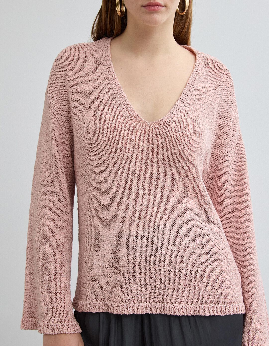 Camisola de Malha, Mulher, Rosa Claro