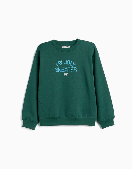 Comprar Online Sweatshirt Cardada, Menino, Verde Escuro