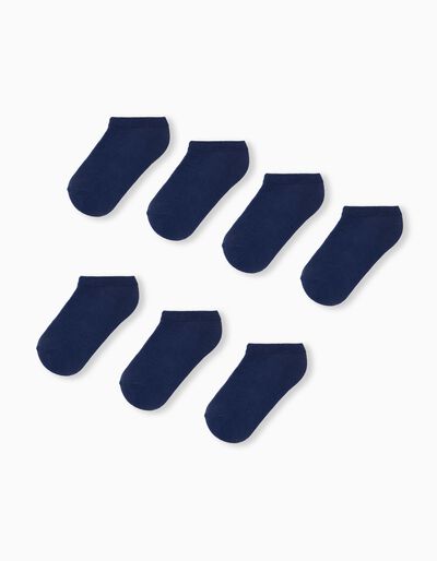 7 Pairs of Invisible Socks Pack, Boys, Dark Blue