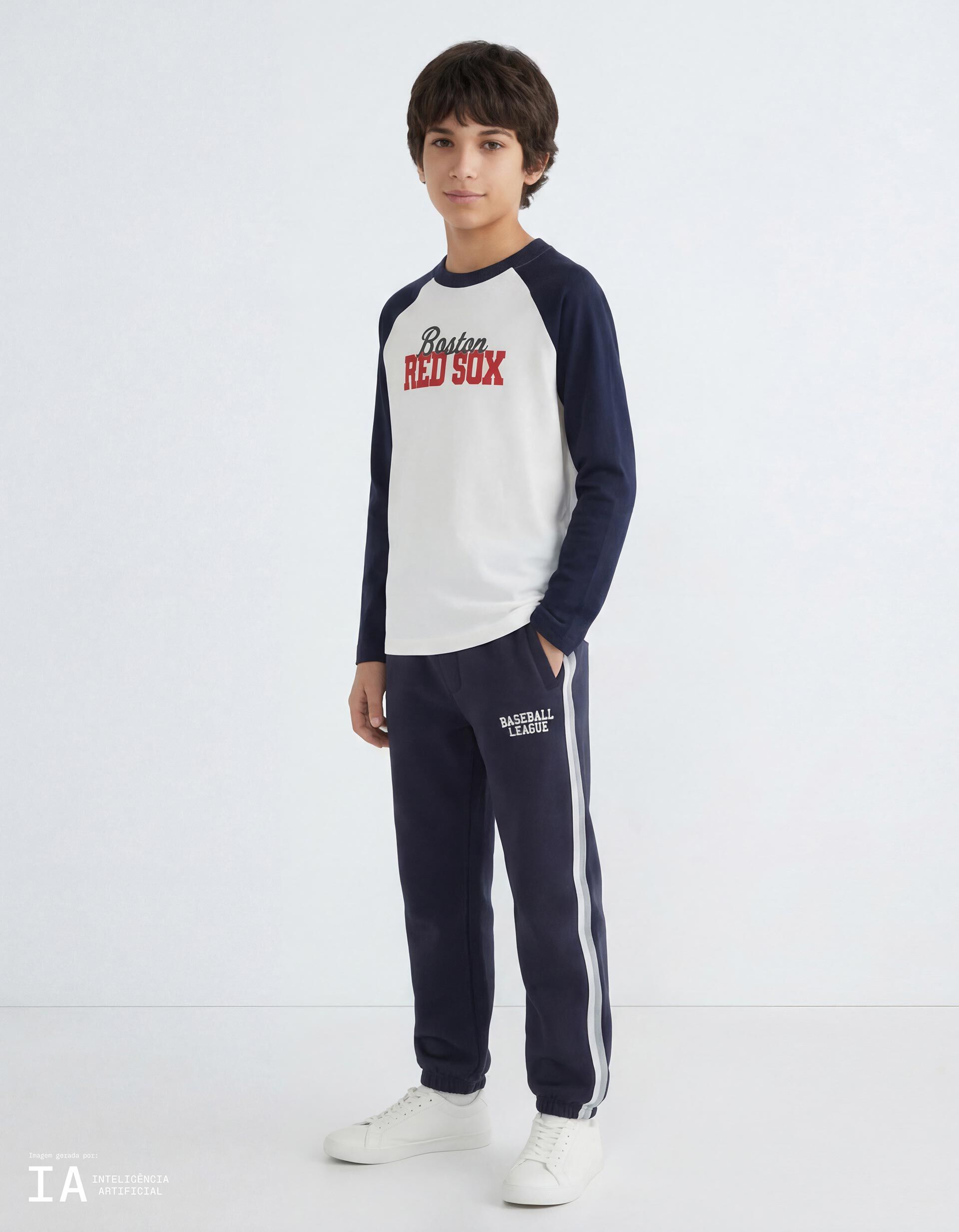 Comprar Online T-shirt Manga Comprida, Menino, Azul Escuro