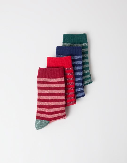 Comprar Online Pack 4 Pares De Meias, Mulher, Vermelho Escuro