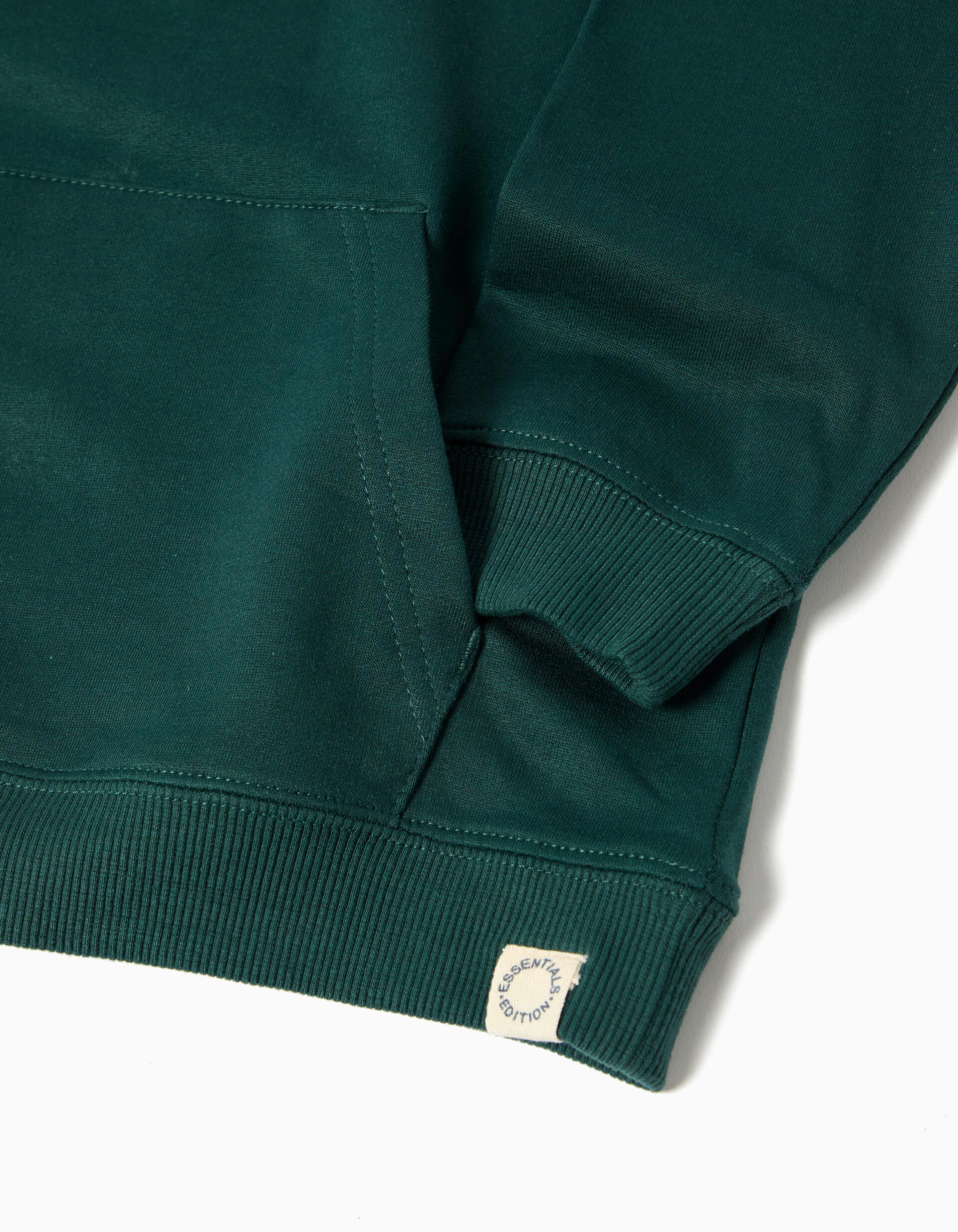 Comprar Online Sweatshirt com Capuz, Menino, Verde Escuro