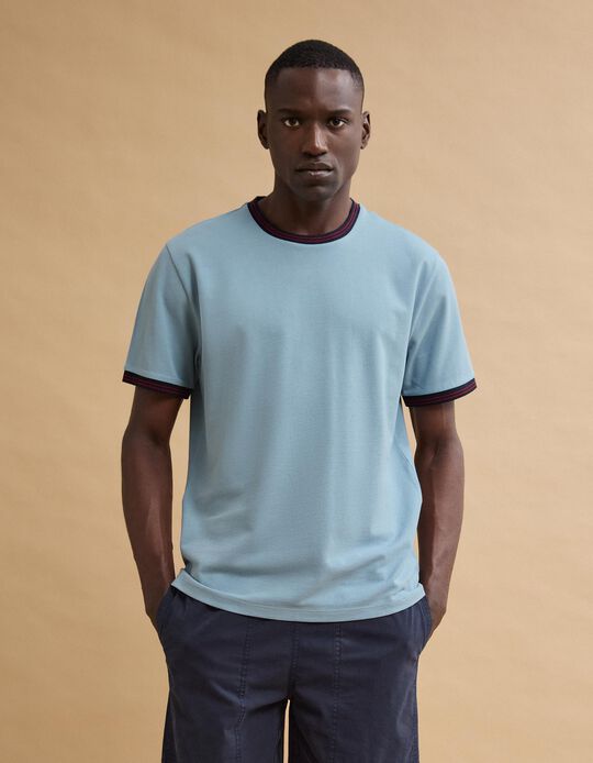 Comprar Online T-shirt Piquet, Homem, Azul Claro