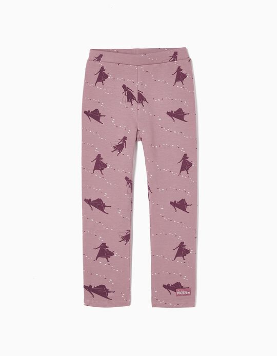 Brushed Cotton Leggings for Girls 'Frozen', Lilac