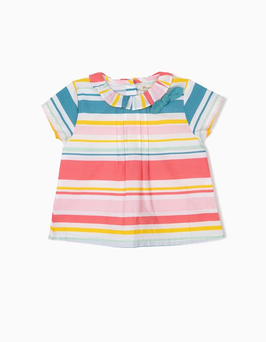 Blusa para Beb&eacute; Menina Riscas, Multicolor