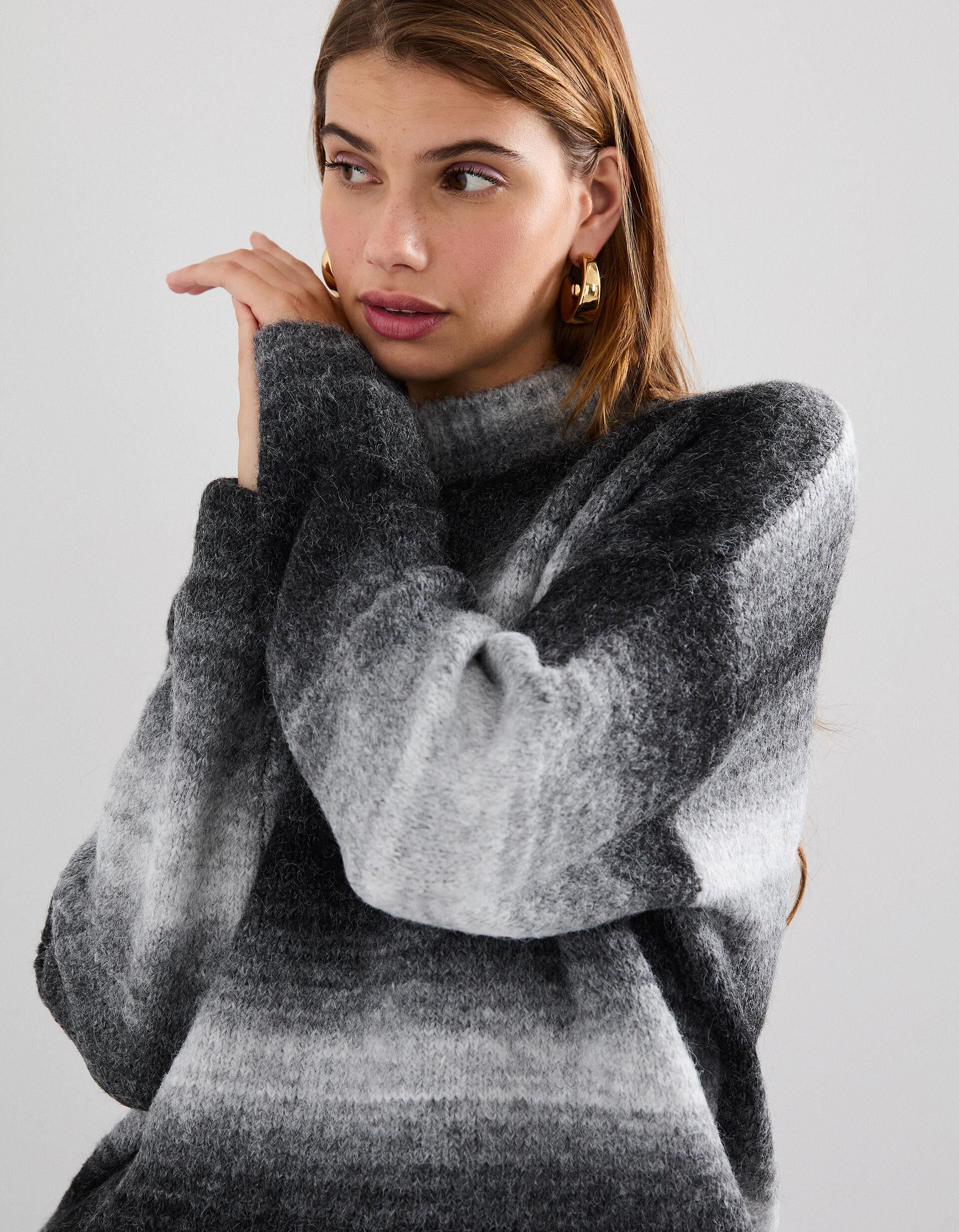 Comprar Online Camisola de Malha, Mulher, Cinzento 