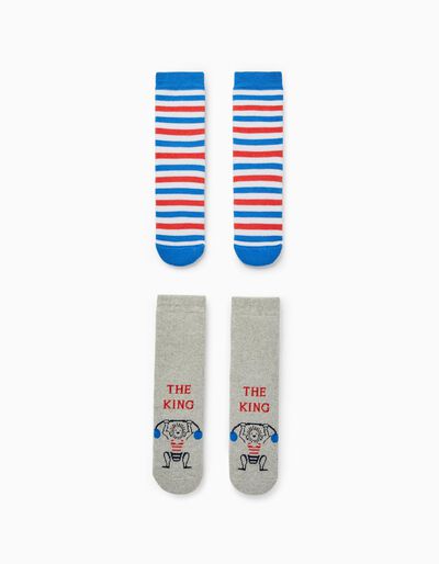 2-Pack Non-Slip Socks for Boys 'Lion', Multicoloured