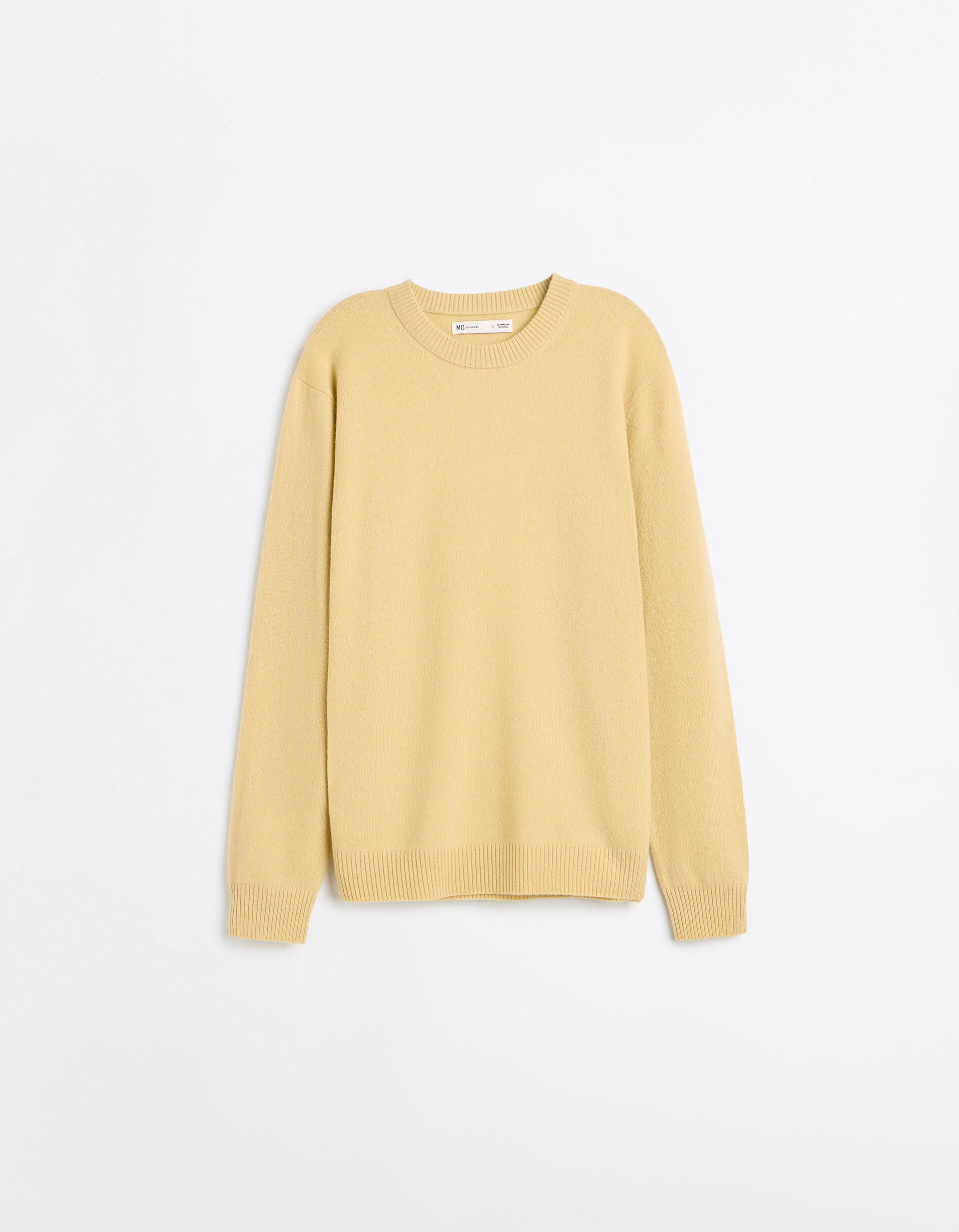 Comprar Online Camisola Com Mistura De L&atilde;, Homem, Amarelo