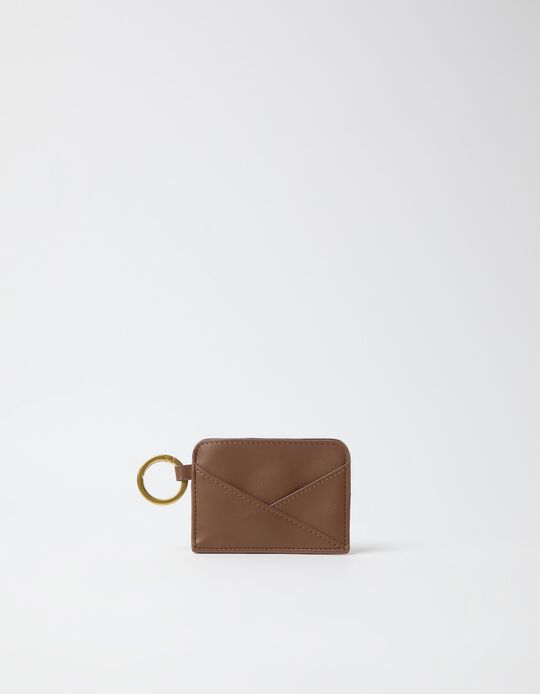 Comprar Online Porta-Cart&otilde;es Com Argola, Mulher, Bege Escuro