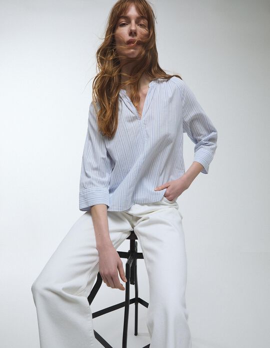 Comprar Online Blusa Riscas, Mulher, Azul