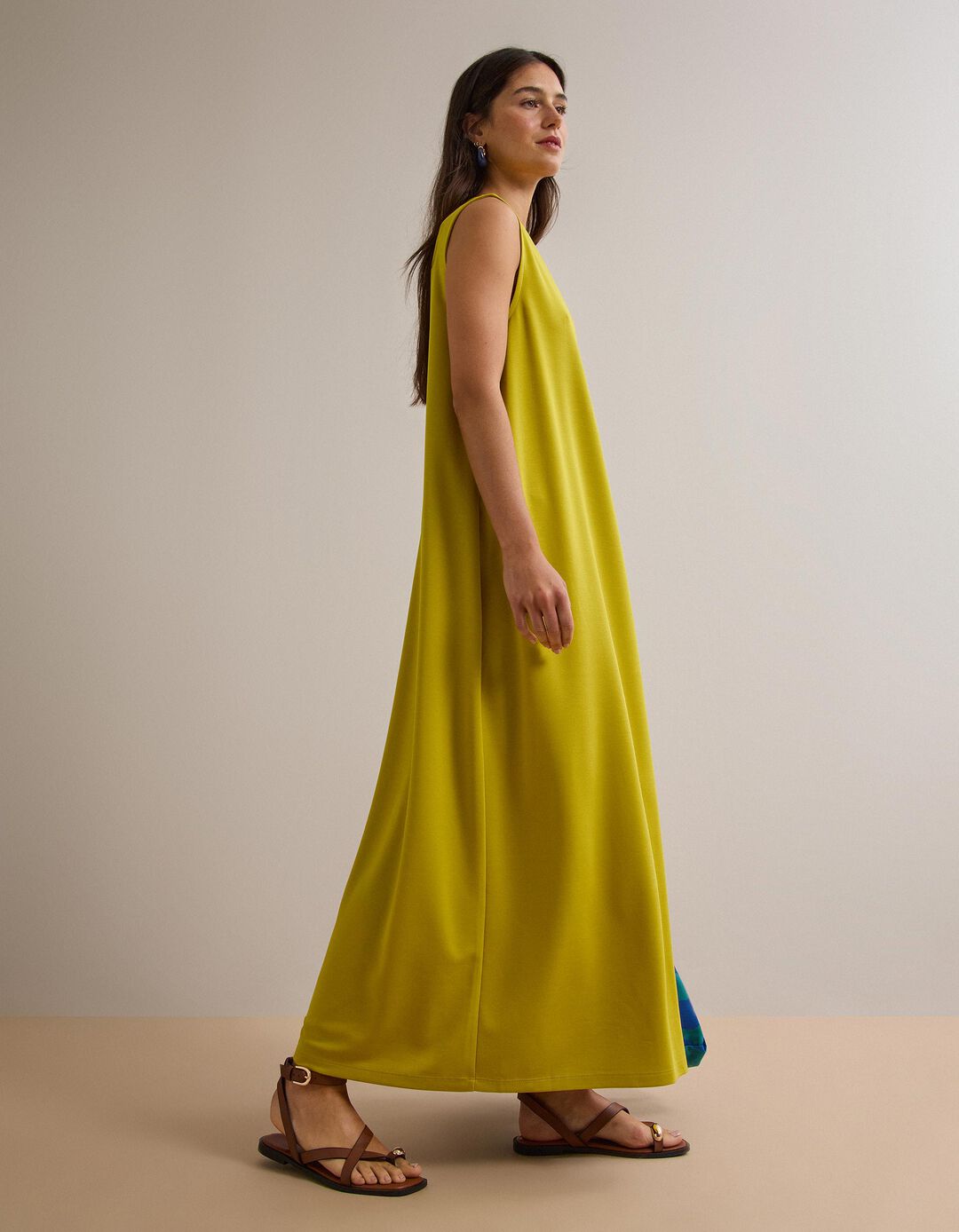 Vestido Comprido, Mulher, Amarelo