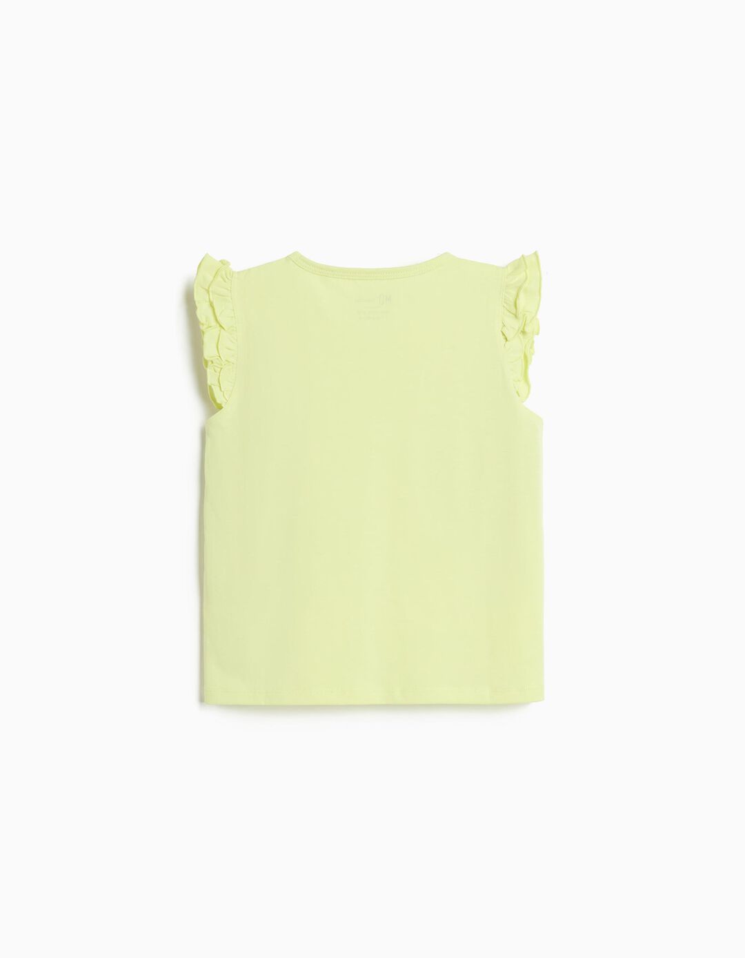 T-shirt Folhos, Menina, Amarelo Claro