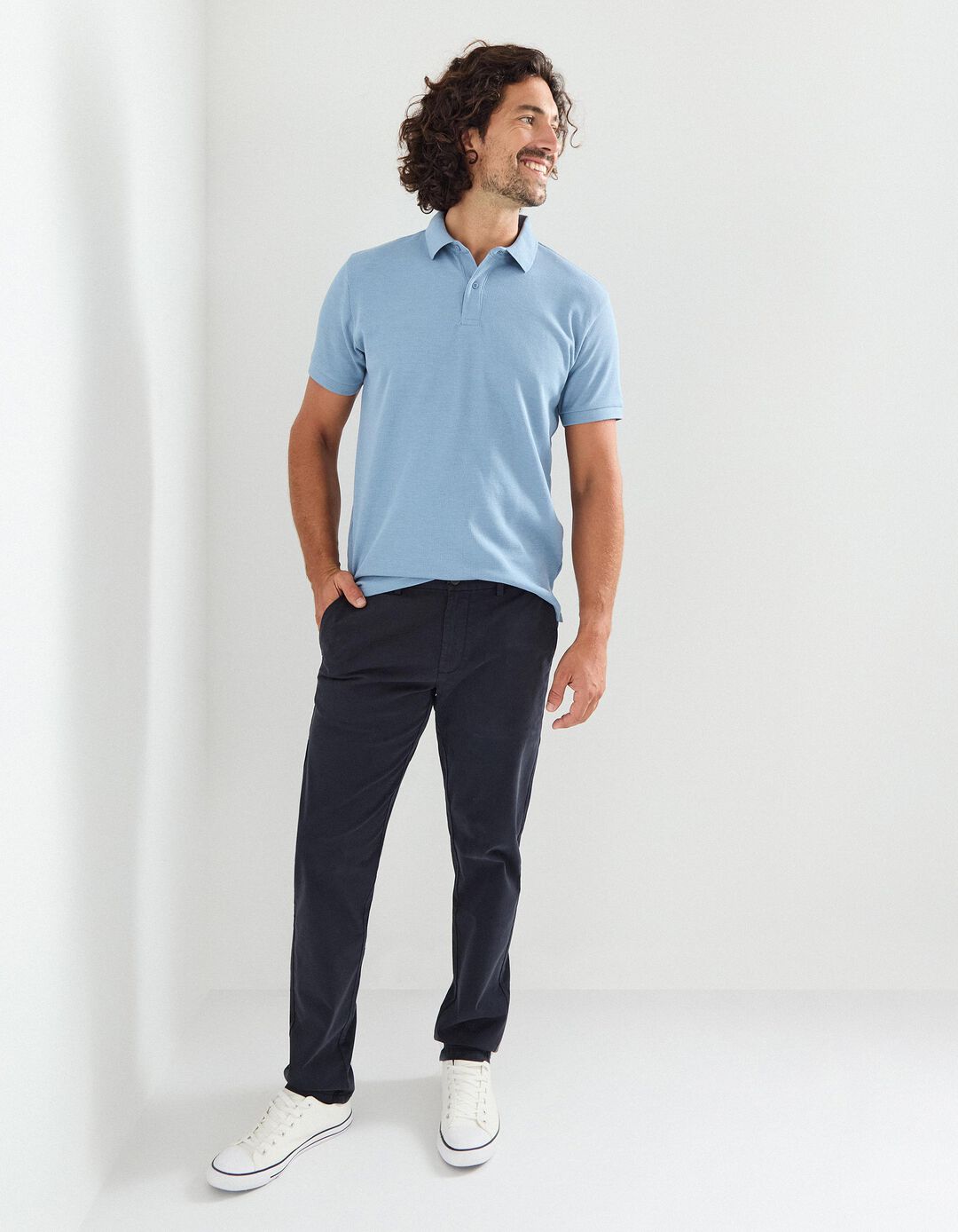 Calças Chino Slim, Homem, Azul Escuro