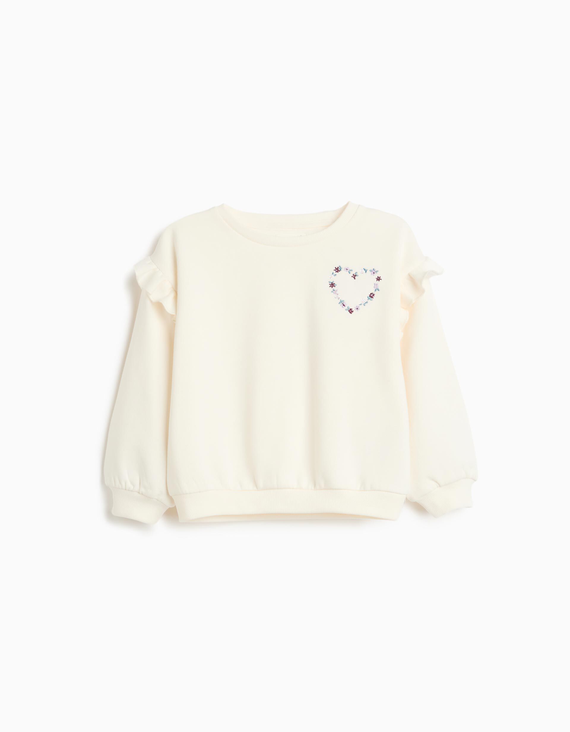 Comprar Online Sweatshirt Com Bordado, Menina, Branco