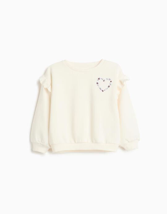 Comprar Online Sweatshirt Com Bordado, Menina, Branco