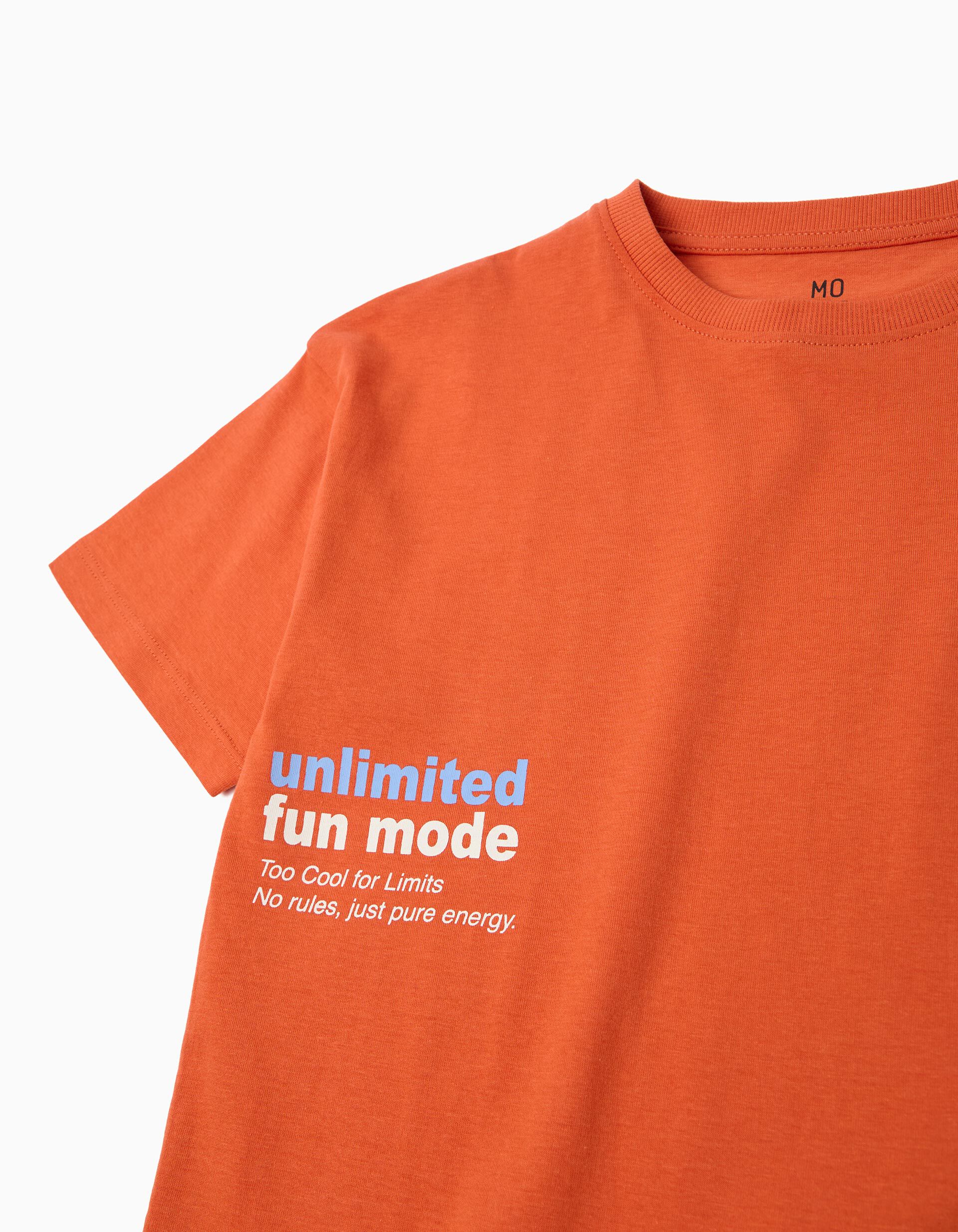 Comprar Online T-shirt Estampada, Menino, Laranja Escuro