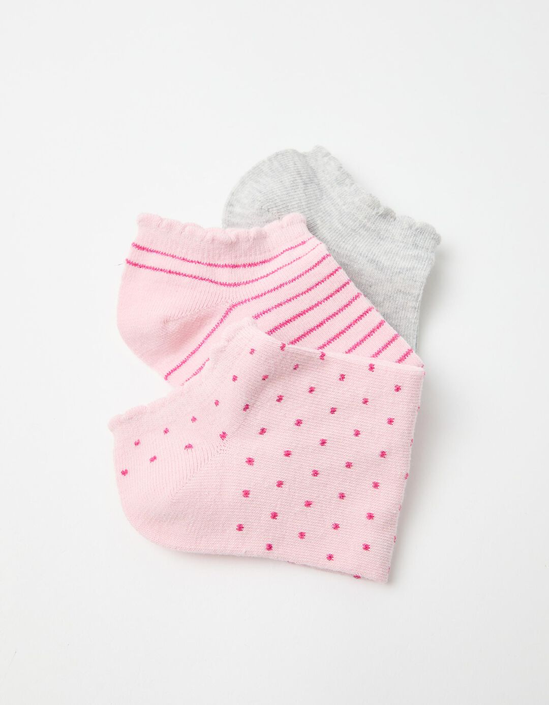 Pack 3 Pares de Meias Tornozelo, Mulher, Rosa