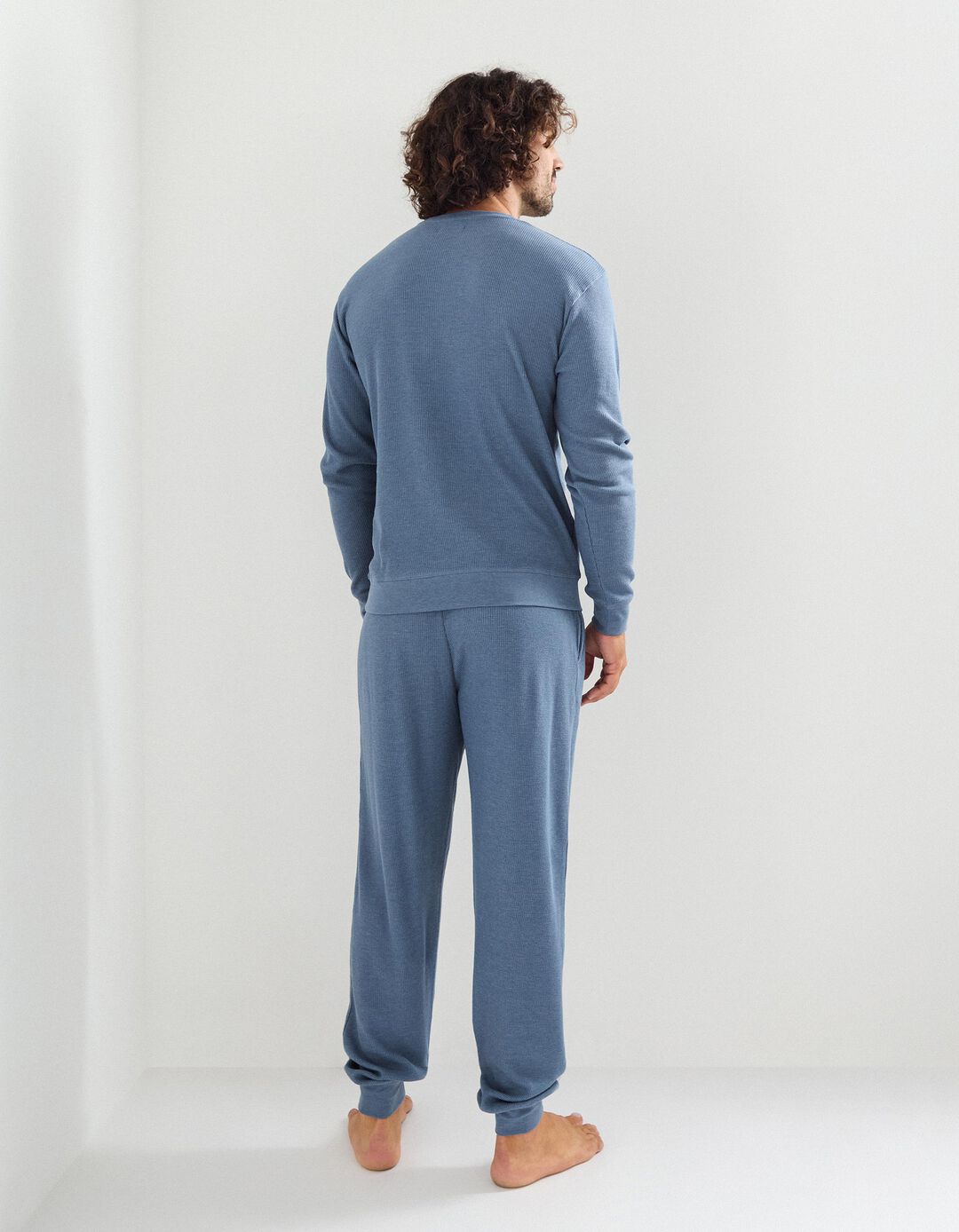 Pijama Waffle, Homem, Azul Escuro 