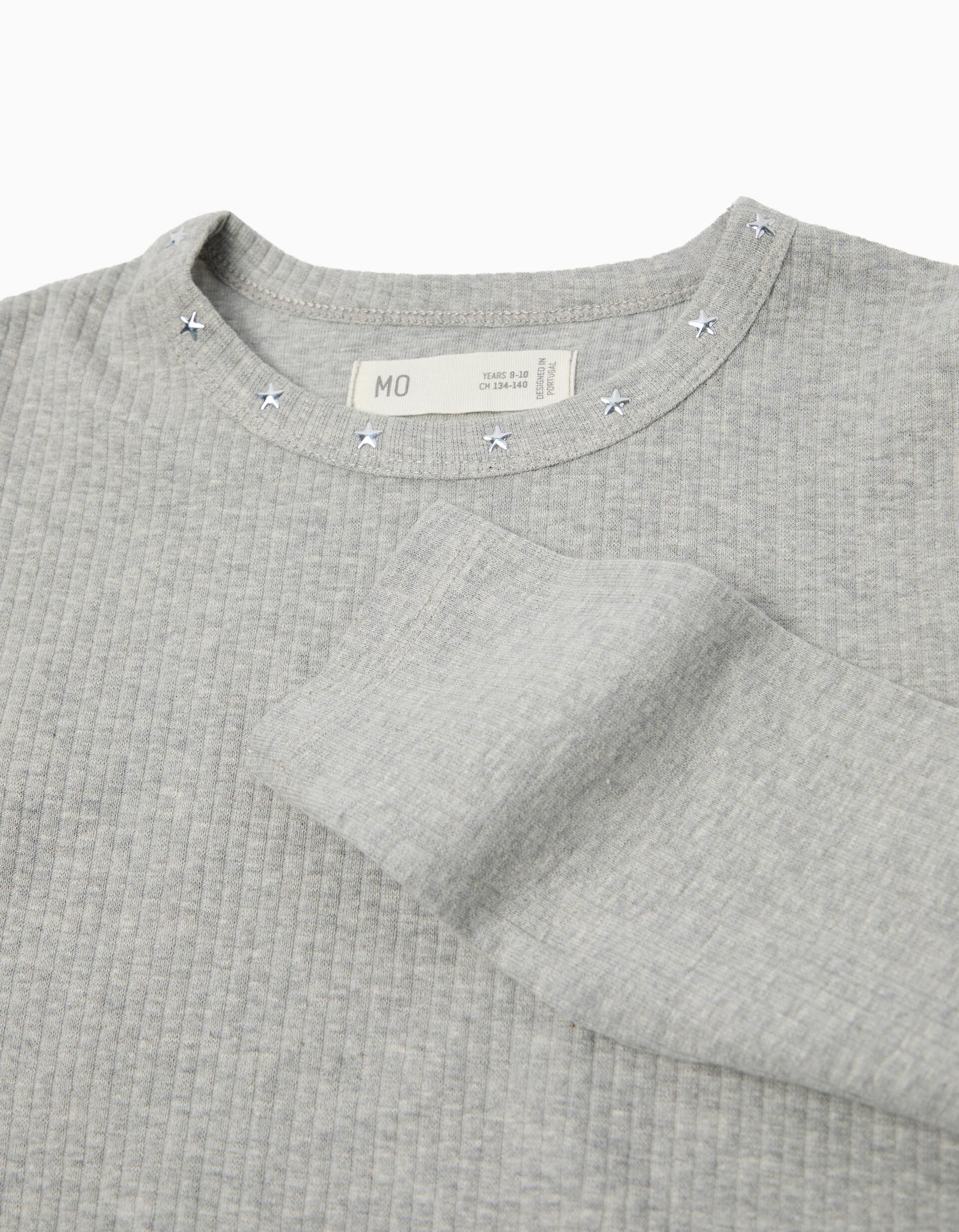 Comprar Online T-shirt Manga Comprida Cut Out, Menina, Cinzento Claro