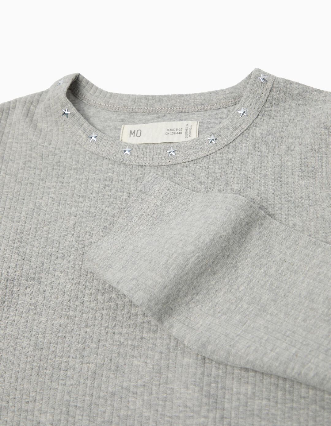 T-shirt Manga Comprida Cut Out, Menina, Cinzento Claro