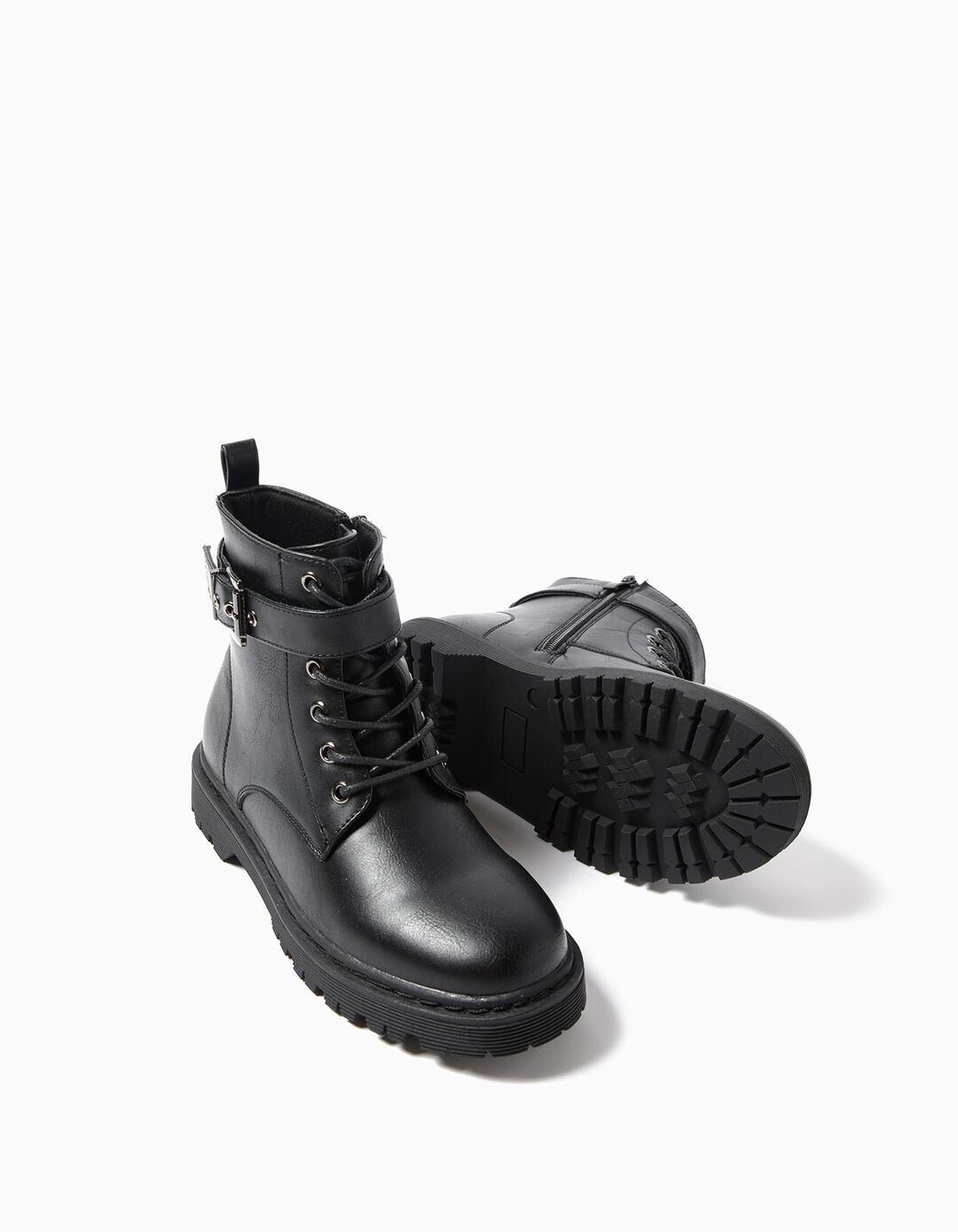 Botas Estilo Militar, Menina, Preto