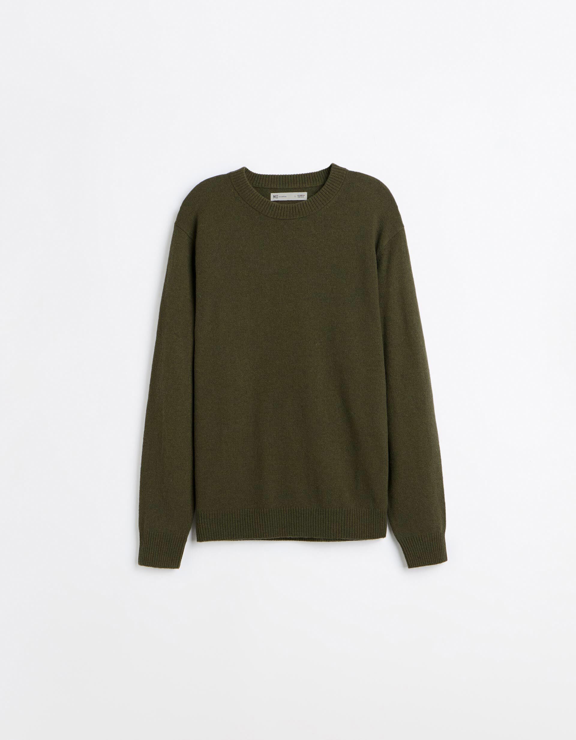 Comprar Online Camisola Com Mistura De L&atilde;, Homem, Verde Escuro