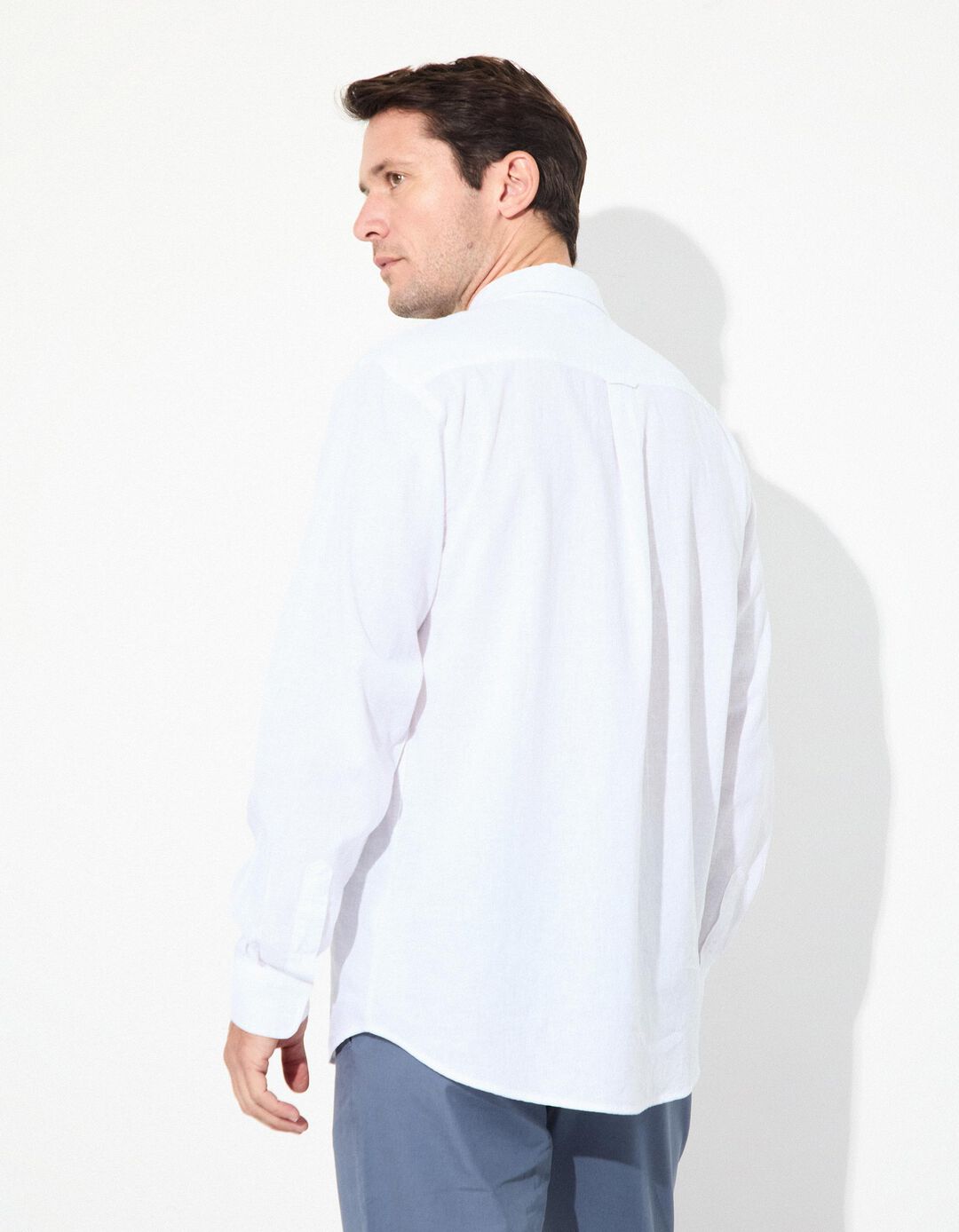 Camisa com Linho, Homem, Branco 