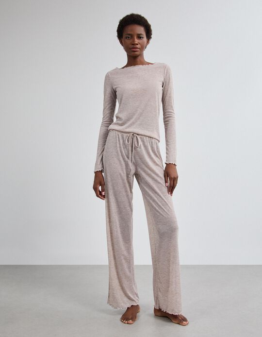Comprar Online Pijama De Malha, Mulher, Bege