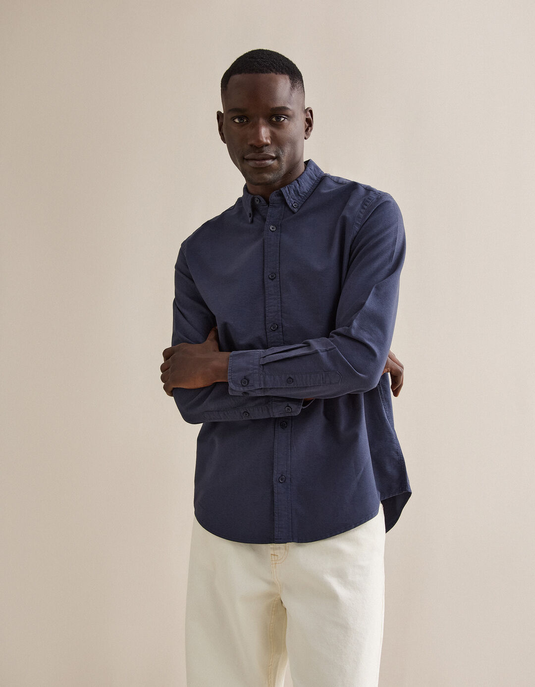 Camisa Oxford, Homem, Azul Escuro