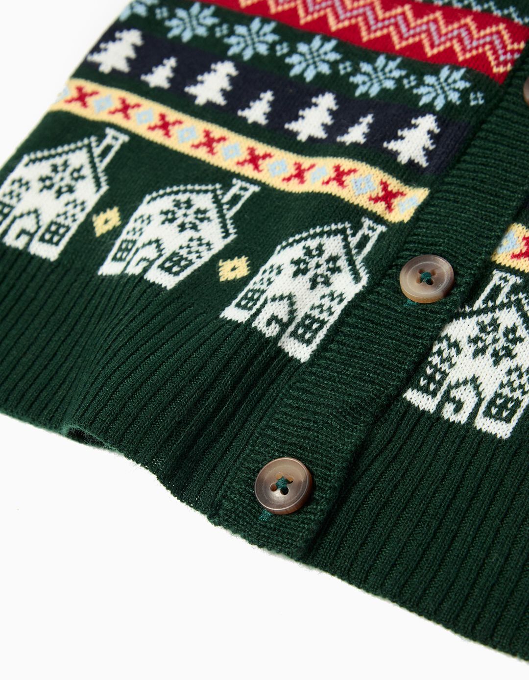 Colete de Malha, Menina, Verde Escuro