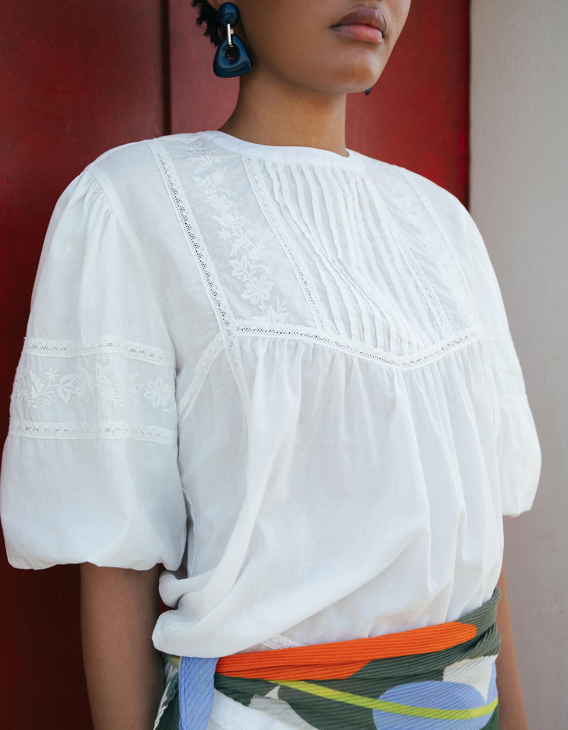 Comprar Online Blusa Com Bordados, Mulher, Branco