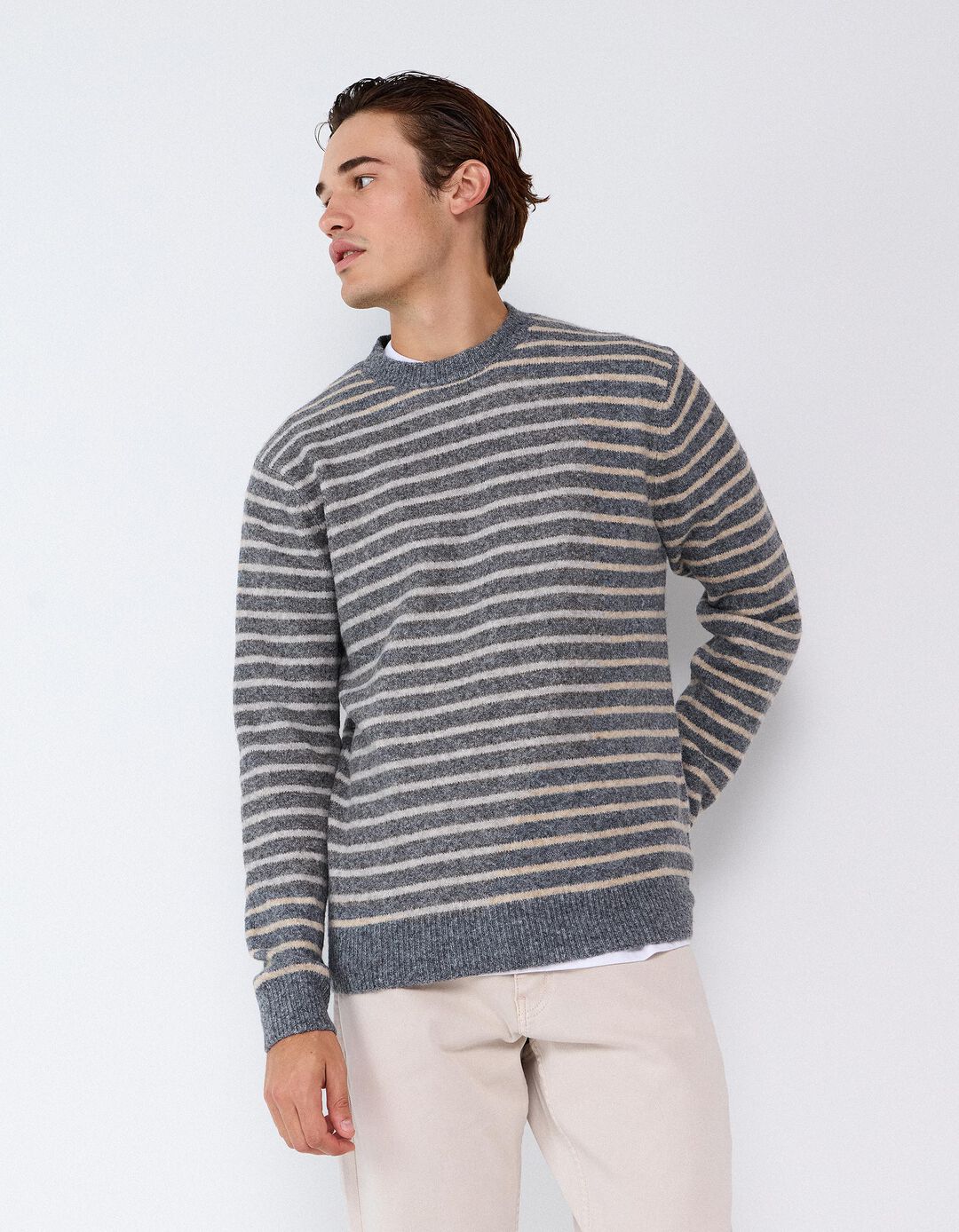 Camisola De Malha, Homem, Cinzento